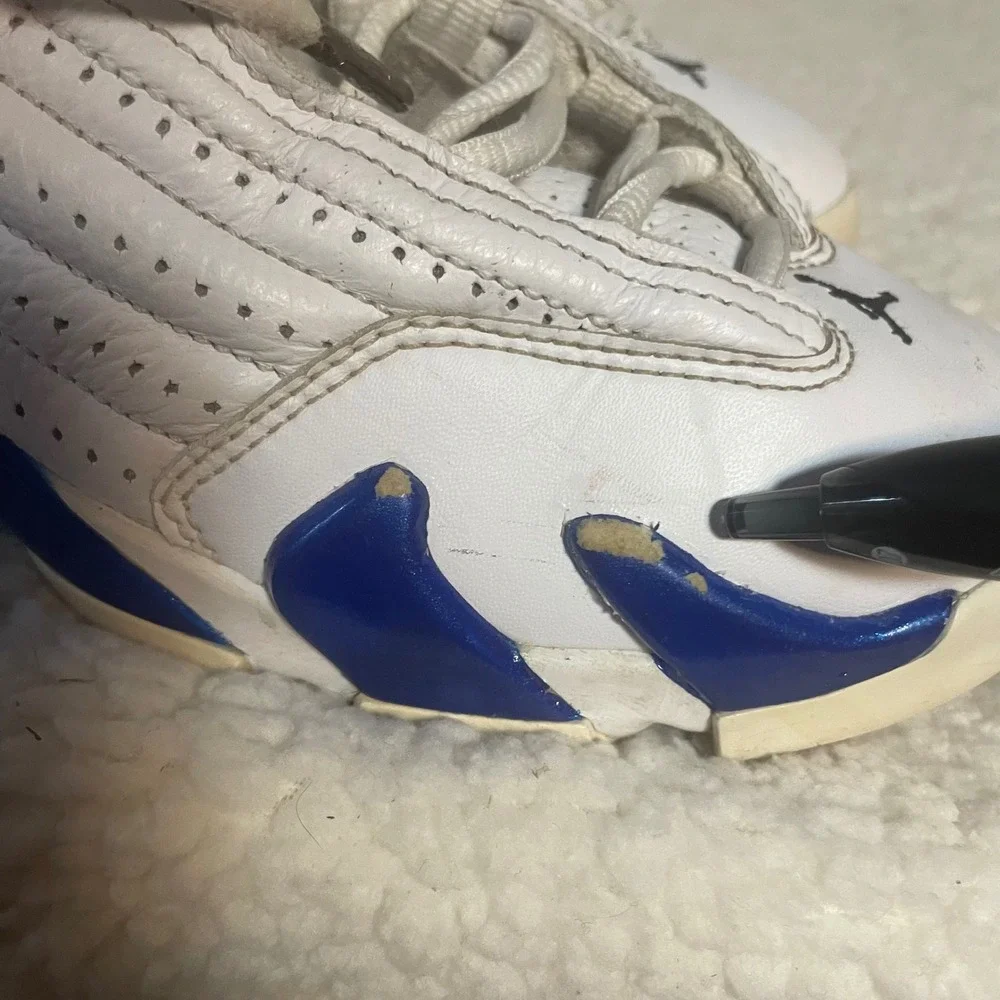Jordan‎ 14 Retro Low Hyper Royal White Blue Sneakers 487524-104 4Y Womens 5.5